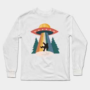 Bigfoot Abducted By Aliens Long Sleeve T-Shirt